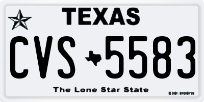 TX license plate CVS5583