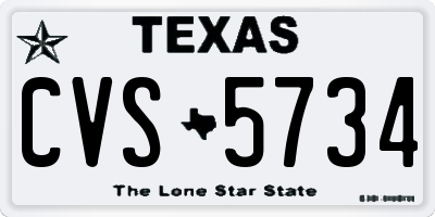 TX license plate CVS5734