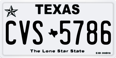 TX license plate CVS5786