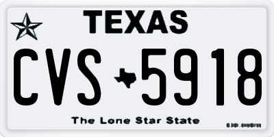 TX license plate CVS5918