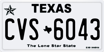 TX license plate CVS6043