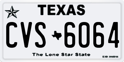 TX license plate CVS6064