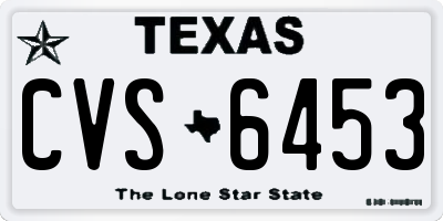 TX license plate CVS6453