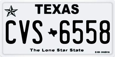 TX license plate CVS6558