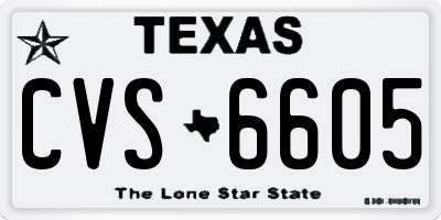 TX license plate CVS6605