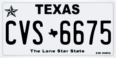 TX license plate CVS6675