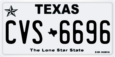 TX license plate CVS6696