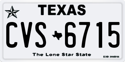 TX license plate CVS6715