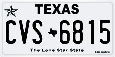 TX license plate CVS6815