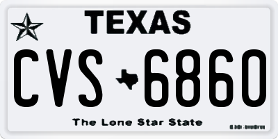 TX license plate CVS6860