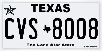 TX license plate CVS8008
