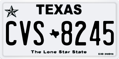 TX license plate CVS8245