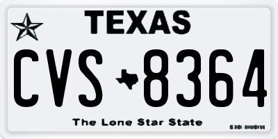 TX license plate CVS8364