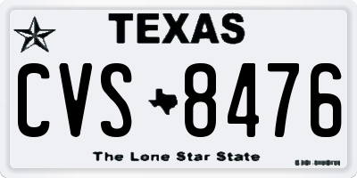 TX license plate CVS8476
