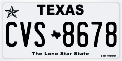 TX license plate CVS8678
