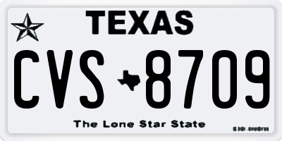 TX license plate CVS8709