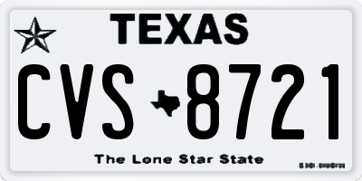 TX license plate CVS8721
