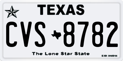 TX license plate CVS8782