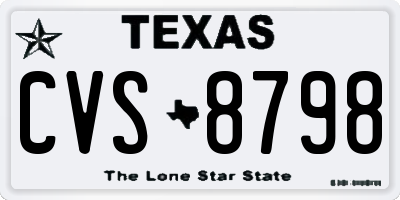 TX license plate CVS8798