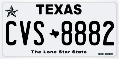 TX license plate CVS8882