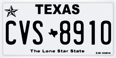 TX license plate CVS8910