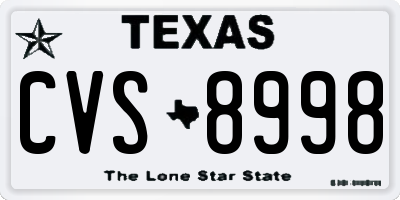 TX license plate CVS8998