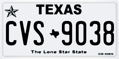 TX license plate CVS9038