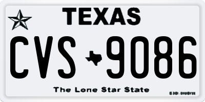 TX license plate CVS9086