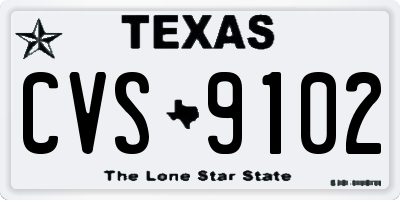 TX license plate CVS9102