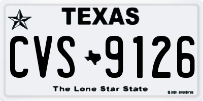 TX license plate CVS9126