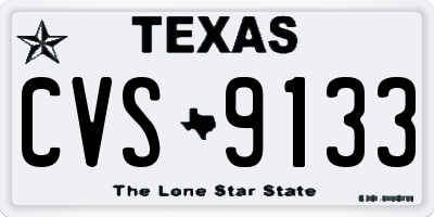TX license plate CVS9133