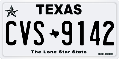 TX license plate CVS9142