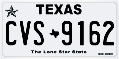 TX license plate CVS9162