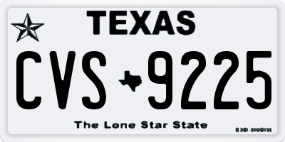TX license plate CVS9225