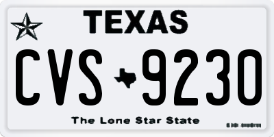 TX license plate CVS9230