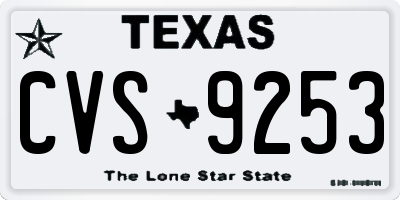 TX license plate CVS9253