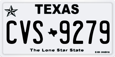 TX license plate CVS9279