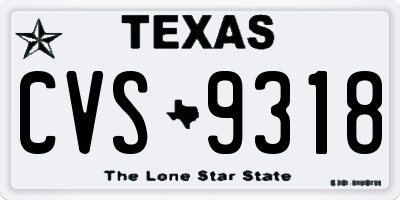 TX license plate CVS9318