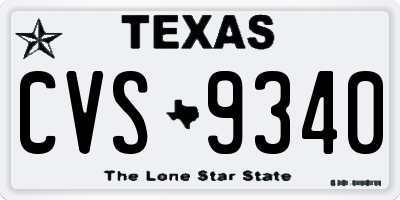 TX license plate CVS9340