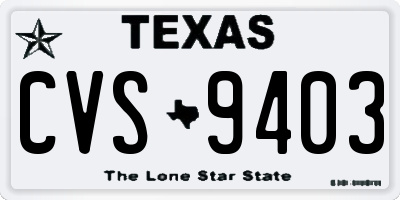 TX license plate CVS9403