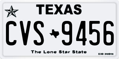 TX license plate CVS9456