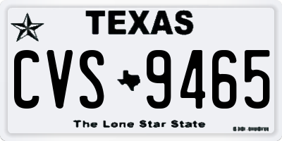 TX license plate CVS9465