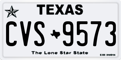 TX license plate CVS9573