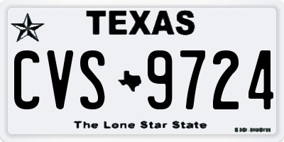 TX license plate CVS9724