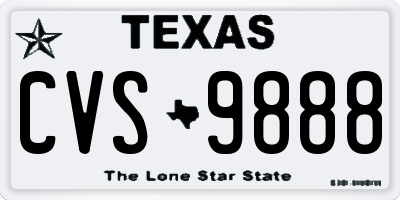 TX license plate CVS9888