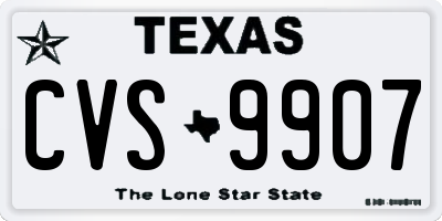 TX license plate CVS9907