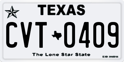 TX license plate CVT0409