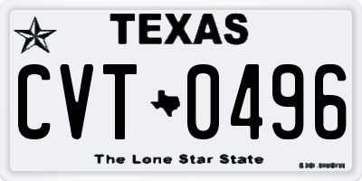 TX license plate CVT0496
