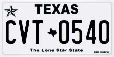 TX license plate CVT0540