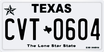 TX license plate CVT0604